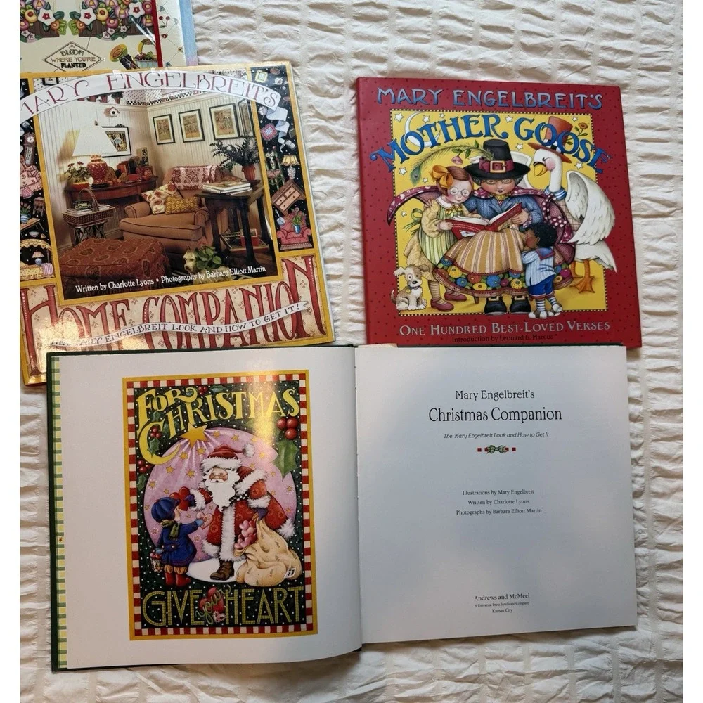 Large Lot Of Mary Engelbreit Stickers Ribbons Paper dolls Books Cards Napkins